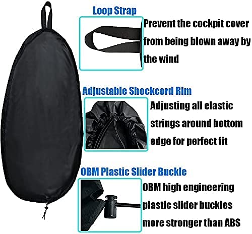 UCEDER Waterproof Oxford Cloth Blocking Kayak Cockpit Cover UV50+ Seal Cockpit Maximum Protection for Your Ocean Cockpit Small - BeesActive Australia