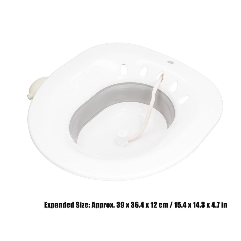 Washable Toilet Bath with Flusher Postpartum Care Soothes Hemorrhoid Foldable Toilet Seat Bath Squat-Free and Flushable Bidet Gray - BeesActive Australia