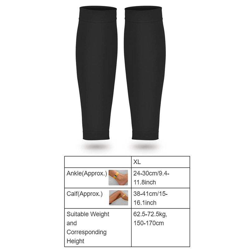 Yosoo Health Gear Graduated Calf Compression Sleeves, Medical Footless Compression Socks Men Women Shin Splints Leg Brace 20-30mmHg with Graduated Pressure for Swelling Varicose Veins Calf (Black-XL) - BeesActive Australia