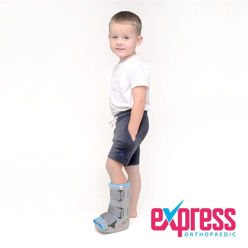 Express Orthopaedic® - Medically Approved Protective Cast Boot/Fracture Boot For Kids - Post-Op, Foot & Ankle Injuries - Unisex Bilateral Design - 1 UNIT (MEDIUM - Kid's UK Shoe:8-11) MEDIUM - Kid's UK Shoe:8-11 - BeesActive Australia