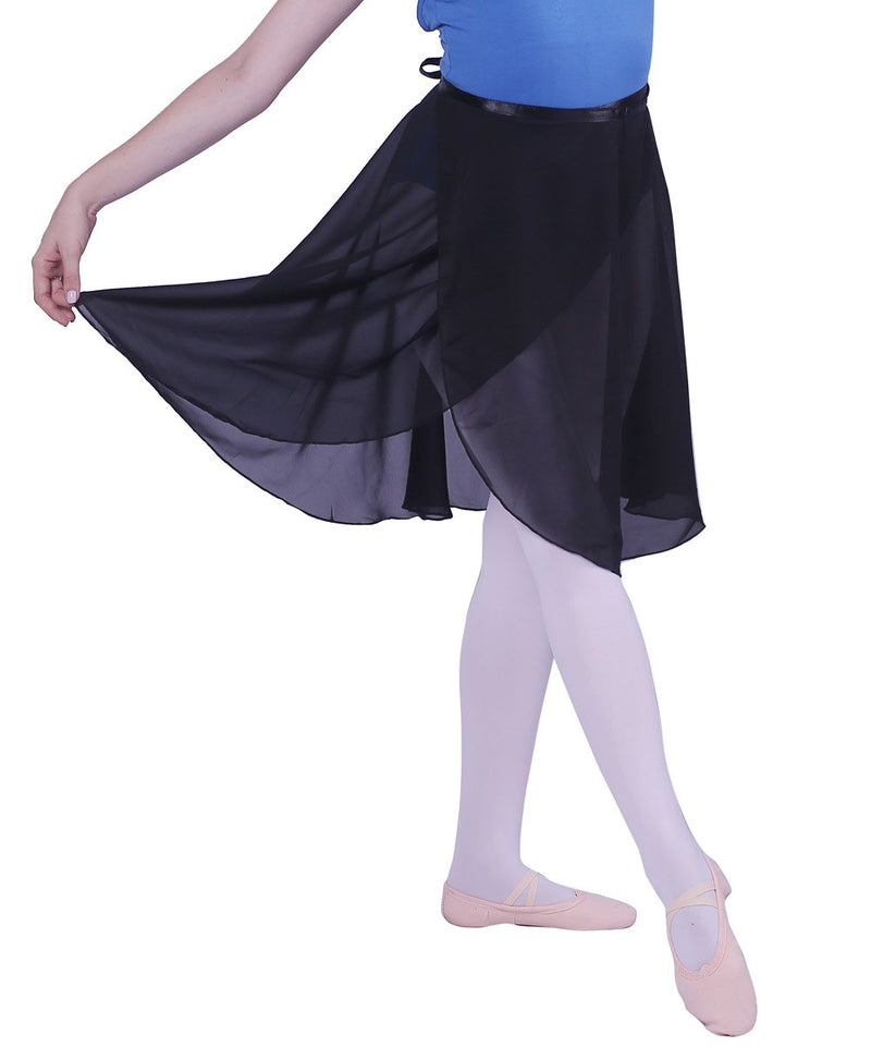 [AUSTRALIA] - woosun Adult Ladies Ballet Leotard Tutu Skirt Women Dance Wrap Over Scarf 60cm Length Skirt Chiffon Black 