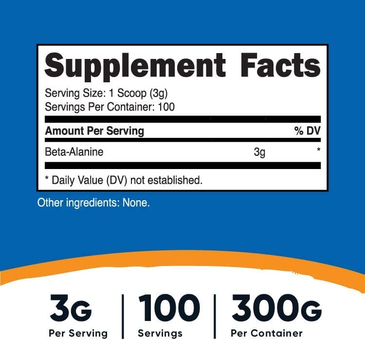 Nutricost Beta Alanine Powder 300 Grams (10.6oz) - 3 Grams Per Serving 10.6 Ounce (Pack of 1) - BeesActive Australia