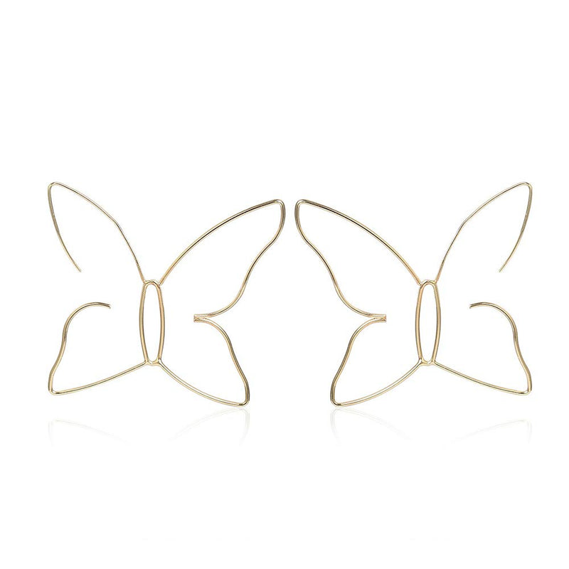 Xerling Big Butterfly Hoop Earrings Lightweight Thin Threader Hoop Earrings Large Dangle Drop Earrings - BeesActive Australia