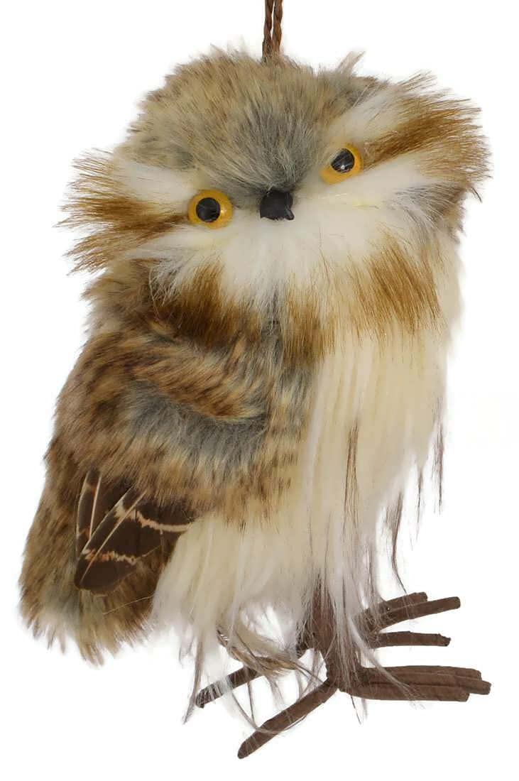 Plush Brown Owl Ornaments, 2 Assorted - BeesActive Australia