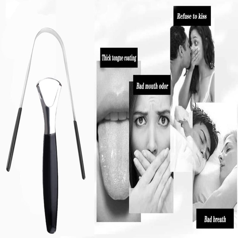 Tongue Scraper Stainless Steel, Tongue Cleaner Set, Fresh Breath Care Scraper, Great for Oral Care - BeesActive Australia