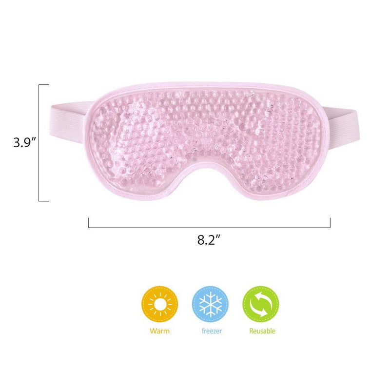 TEEROVA Cooling Eye Mask with Gel Bead - Reusable Gel Eye Mask for Dark Circles, Puffy Eyes, Dry Eyes, Headaches, Migraines, Sinus (Pink) - BeesActive Australia