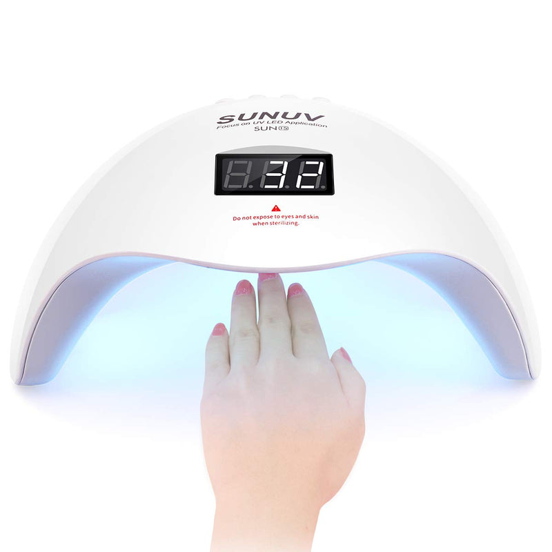 UV LED Nail Lamp, SUNUV Nail Dryer UV LED Light for Gel Nail Polish with Auto Sensor, Timer Setting and Display Screen SUN15 - BeesActive Australia