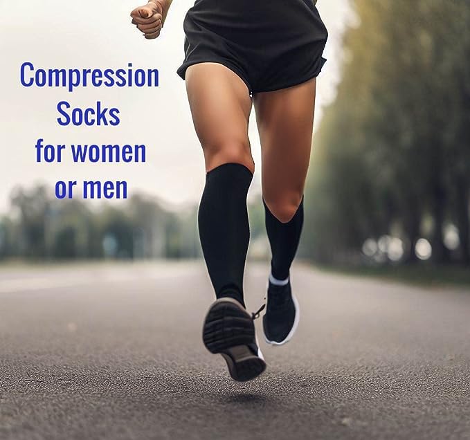 Copper Compression Socks Men Women - Arthritis Socks or DVT Flight Socks 1 Pair One Size BLACK - BeesActive Australia
