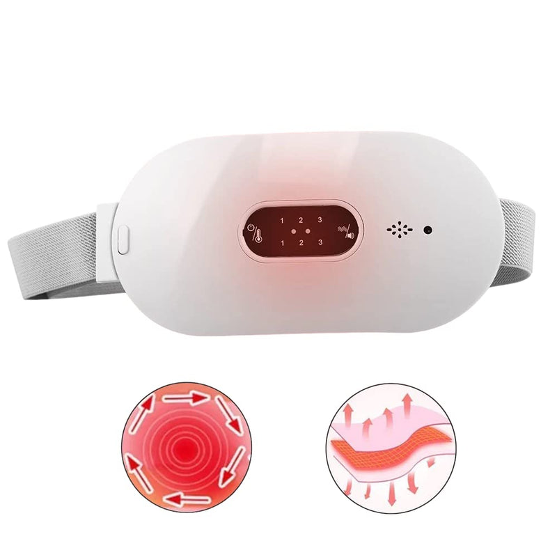 Portable Cordless Wireless Heating Pad for Menstrual Period Cramps, Electric Waist Belt Device, 3 Heat Levels and 3 Vibration Massage Modes, Back or Belly Heating Pad for Females (Pink) Pink - BeesActive Australia
