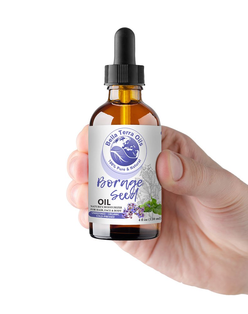 NEW Borage Seed Oil. 4oz. Cold-pressed. Unrefined. Organic. 100% Pure. PA-free. Hexane-free. GLA Oil. Natural Moisturizer. For Hair, Face, Body, Nails, Stretch Marks. - BeesActive Australia