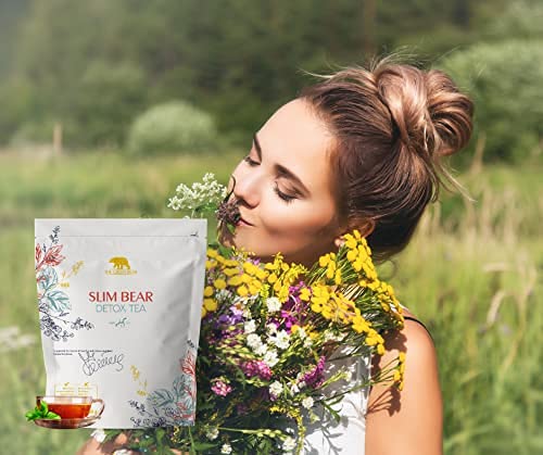 The Green Bear Detox Tea Natural Herbal Tea Detox Tea Ignites Metabolism, Fights Bloating and Exquisite Taste - 1 pkg 160g=50 - BeesActive Australia