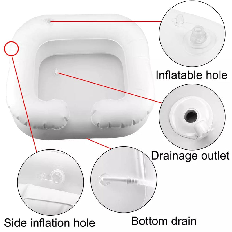 UK Seller | Inflatable Hair WASH Basin | Free Pump | Shampoo Bathing AID | WASH Hair in Bed Blow UP Bowl - BeesActive Australia
