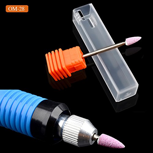 5pcs/set Ceramic Stone Nail Drill Bits 3/32" Rotate Burr Cuticle Milling Manicure Machines Accessories Nail Art Polishing Tools - BeesActive Australia