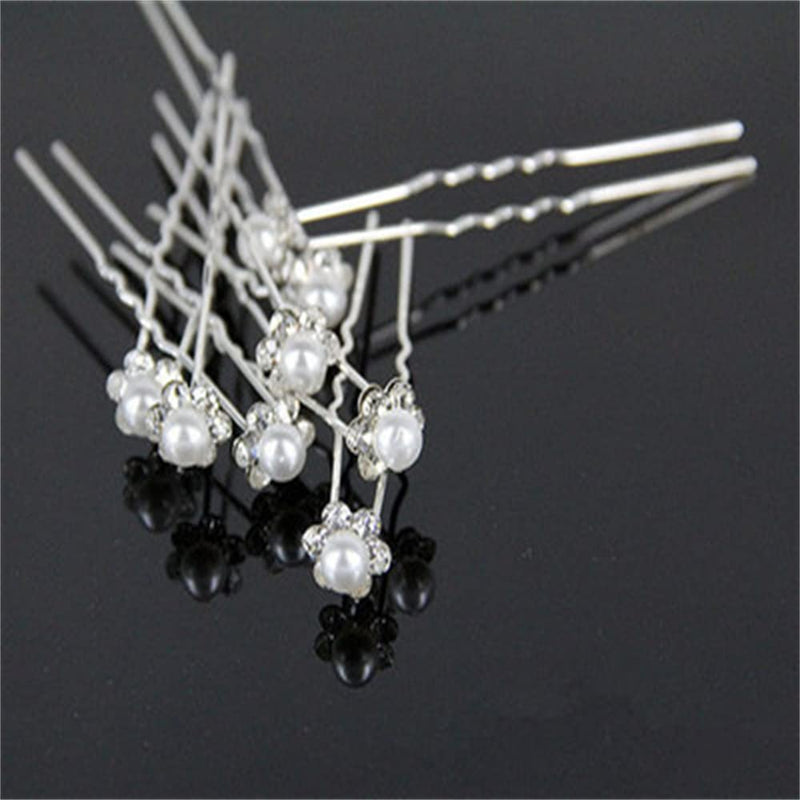 20 Pcs Pearl Hair Pins Wedding Bridal Flower Pins for Brides and Bridesmaids Hair Style - BeesActive Australia