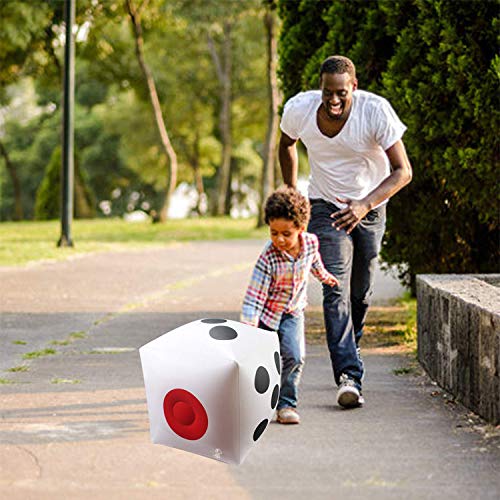 13" Jumbo Inflatable Dice, 2pack Outdoor Fun Giant Inflatable Dice Set and 12mm 10pcs Dice for Indoor and Outdoor Broad Game, Ludo and Pool Party - BeesActive Australia