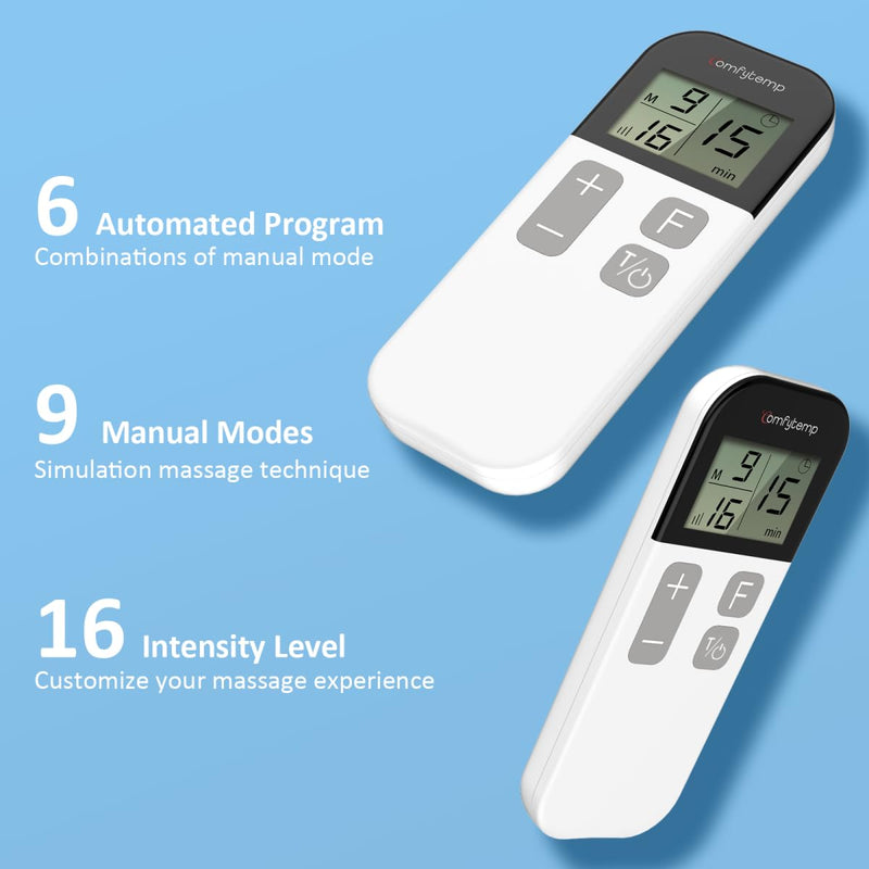 Comfytemp Wirelss TENS Machine for Pain Relief, Nerve Muscle Stimulator for Pain Management with 15 Modes, 2 Pads, Rechargeable TENS Unit for Back, Neck, Shoulder, Knee, Arthritis Sciatica Cramps Pain - BeesActive Australia