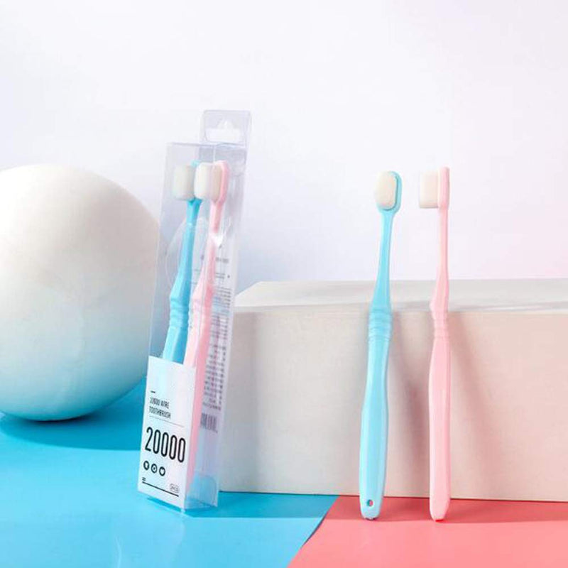 2 Pack Extra Soft Toothbrushes for Sensitive Gums Deep Cleaning, Japan ToothbrushUltra Fine Micro-Nano Toothbrush with 20000 Soft Floss Briste - BeesActive Australia