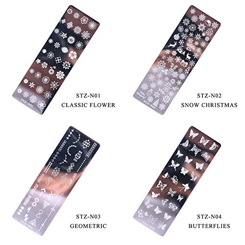 GOTONE 12PCS Nail Plates Nail Stamp Templates Nail Art Stamping Kits with Flowers Butterfly Aminals Image Plates for DIY Decoration - BeesActive Australia