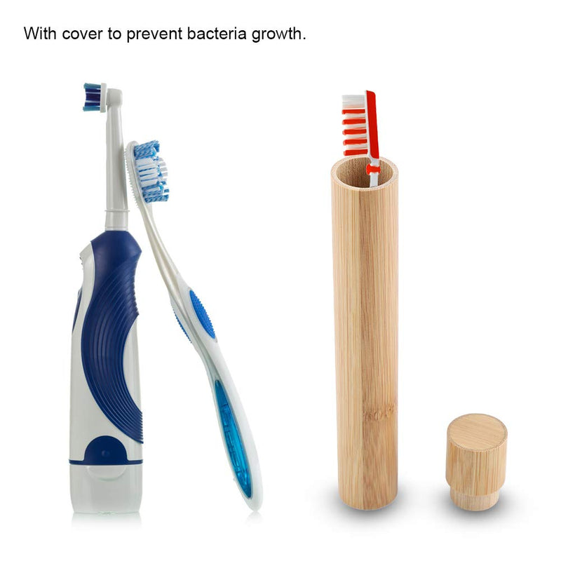 Smandy Toothbrush Case Eco-Friendly Natural Bamboo Toothbrush Holder Portable Toothbrush Box Tube Perfect for Travel - BeesActive Australia