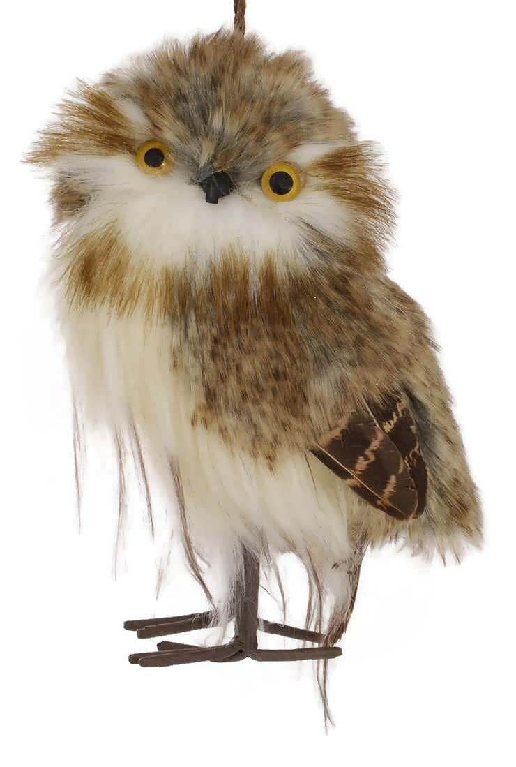 Plush Brown Owl Ornaments, 2 Assorted - BeesActive Australia