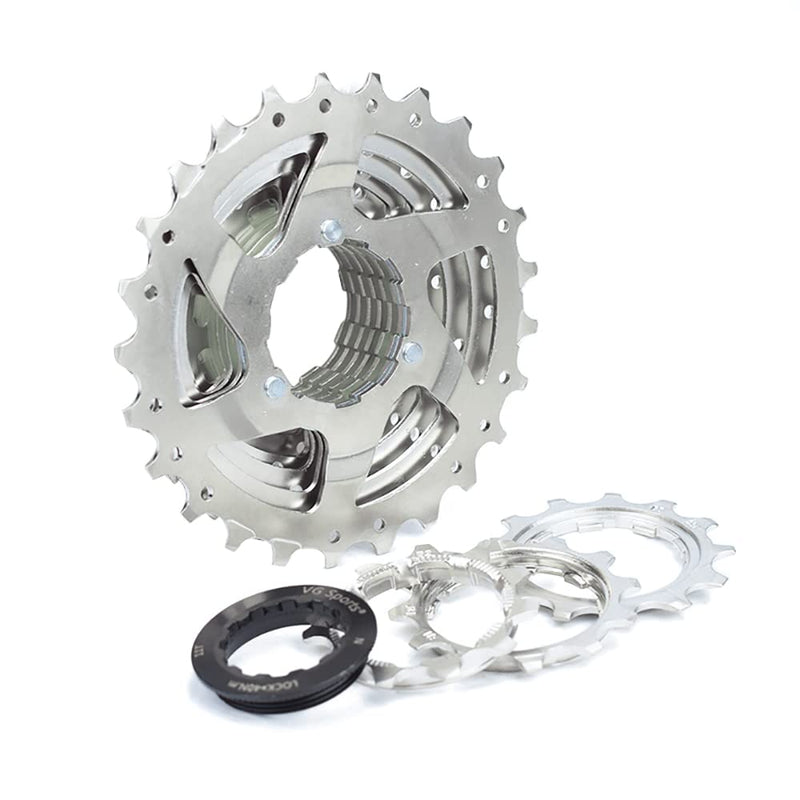 VG SPORTS 8/9/10/11 Speed Cassette,11-25T/11-28T/11-32T/11-36T Cassette, Bike Cassette Fit for Road Bike Compatible with Shimano/Sram 10Speed-11-25T-Silver - BeesActive Australia