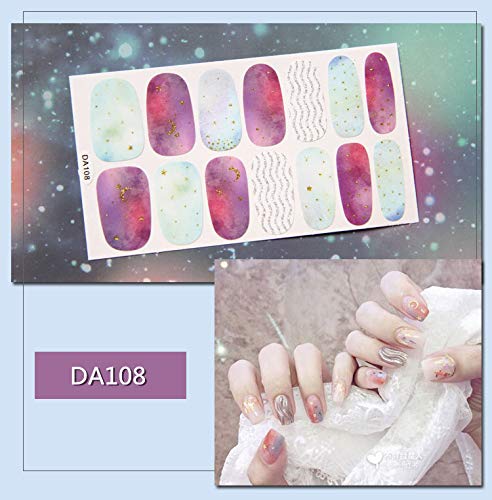 WOKOTO 6 Sheets Marbling Nail Art Polish Wraps Stickers With 1Pcs Nail File Gradient Adhesive Nail Decal Strips Manicure Kit For Women - BeesActive Australia