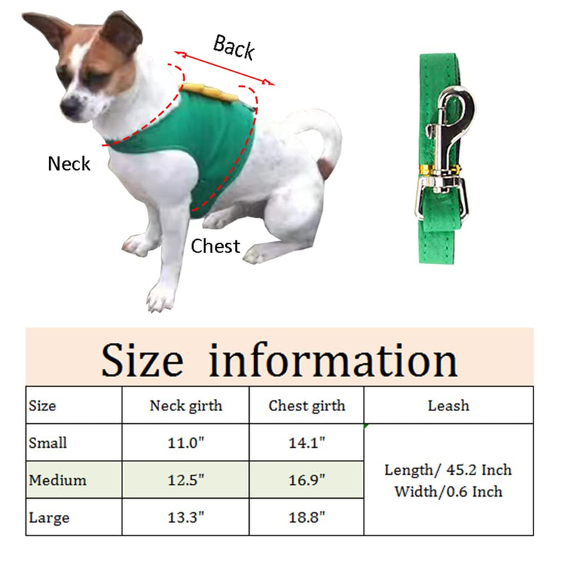 MQQYLBHDS Dinosaur Shaped Puppy Dog Harness and Leash Set Green Cat Vest Harness with Walking Rope No Pull Comfort Pet Vest Small - BeesActive Australia