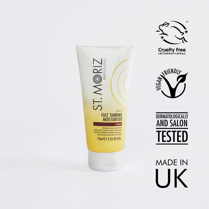 St Moriz Professional Daily Tanning Moisturiser with Aloe Vera, Vitamin E, Gradual Vegan Fake Tan, Light(200ml) - BeesActive Australia