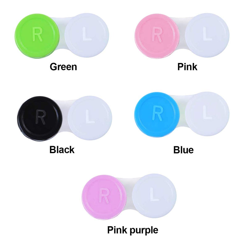 Jinlaili 20PCS Travel Contact Lens Cases, Portable Contact Lens Travel Kit Case, Mini Box Container Contact Lens Holder, Contact Lens Soaking Storage Case with L and R Caps - Green Blue Black Pink - BeesActive Australia