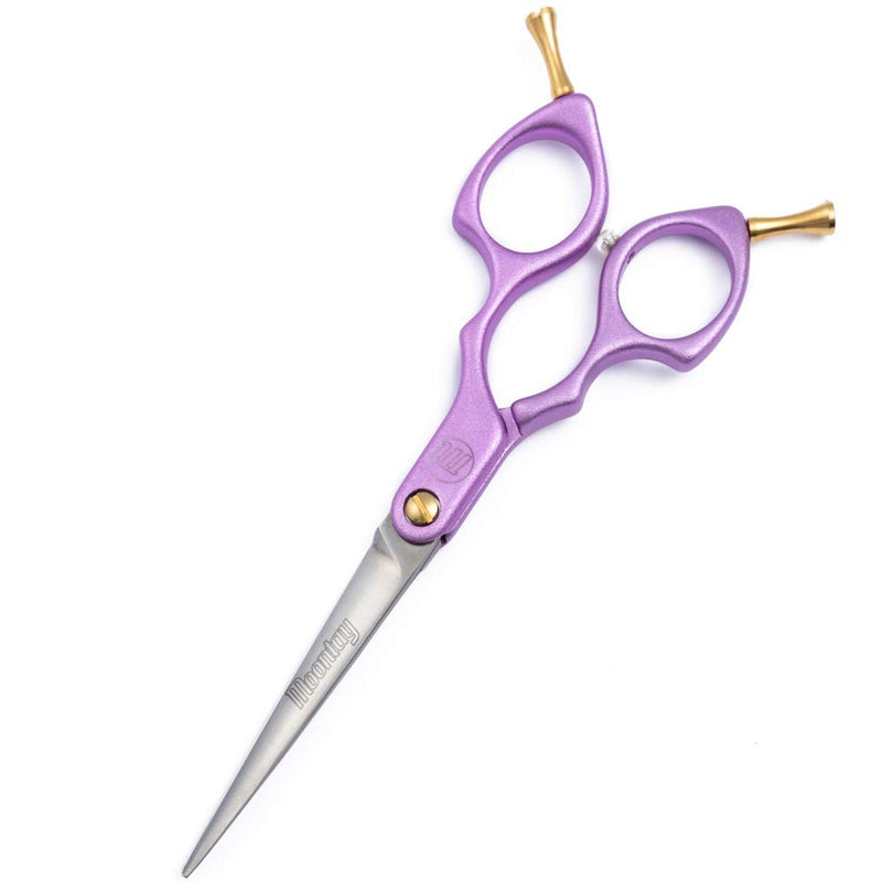 Moontay 6.0" Professional Curved Pet Grooming Scissor, Dog Cat Grooming Shear/Scissor with Ultra-Light Aeronautical Aluminum Handle, 440C Japanese Stainless Steel Grooming Scissor Purple 6.0" Straight Cutting Scissor - BeesActive Australia