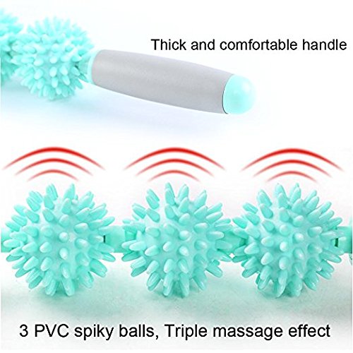 VLFit Muscle Roller Stick Treble Roller Massage for Sore Muscles, Releasing Cramps, Back Tightness, Myofascial, Trigger Points Pain, Legs Lactic Acid, Knots, Calf Soreness Massager - 3 Spike Rollers - BeesActive Australia