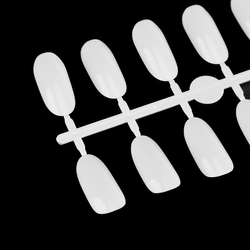 Polish Color Card - Nail Gel Polish Display Oval DIY Practice Nail Art False Tips Graphic Palette 240 Nail Ttips(White) White - BeesActive Australia