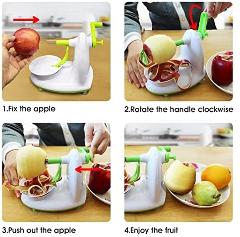 Upgraded Apple Peeler and Corer for Apple Pear Citrus Manual Rotating Kitchen Gadget Includes 2 Replacement Heads and 1 Splitter - BeesActive Australia