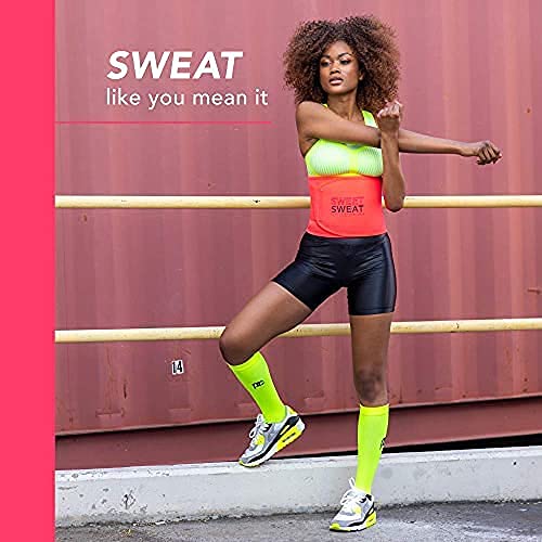 Sweet Sweat Waist Trimmer 'Neon' Series | Premium Waist Trainer Band for Men & Women Medium Neon Pink - BeesActive Australia