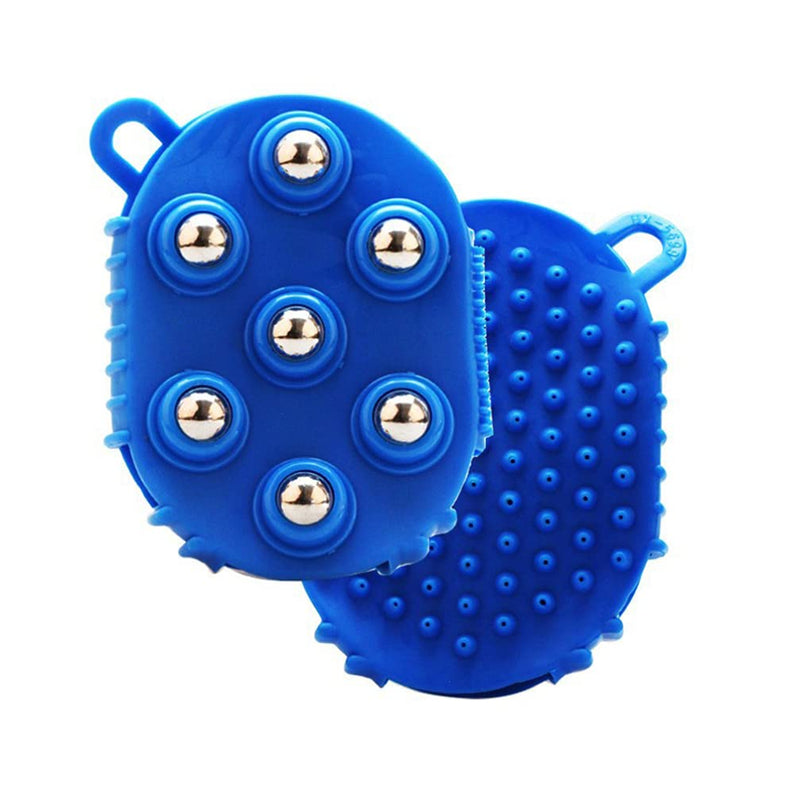 HEALLILY 1pc Metal Ball Palm Massage Cover Palm Massage Relaxation Brush 7 Ball Massage Gloves for Body Massage Mobility Recovery (Blue) - BeesActive Australia