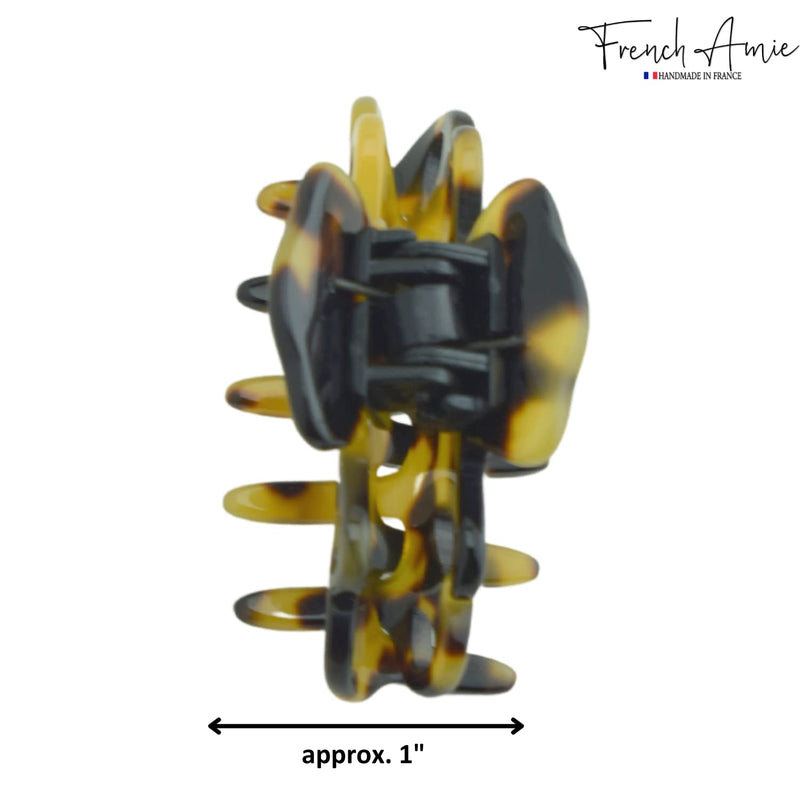 French Amie Orchids Small 2" Tokyo Handmade Cellulose Acetate Flexible Jaw No Slip Grip Covered Spring Hair Claw Clip Clamp Clutcher for Women and Girls, Made in France (Tokyo) - BeesActive Australia