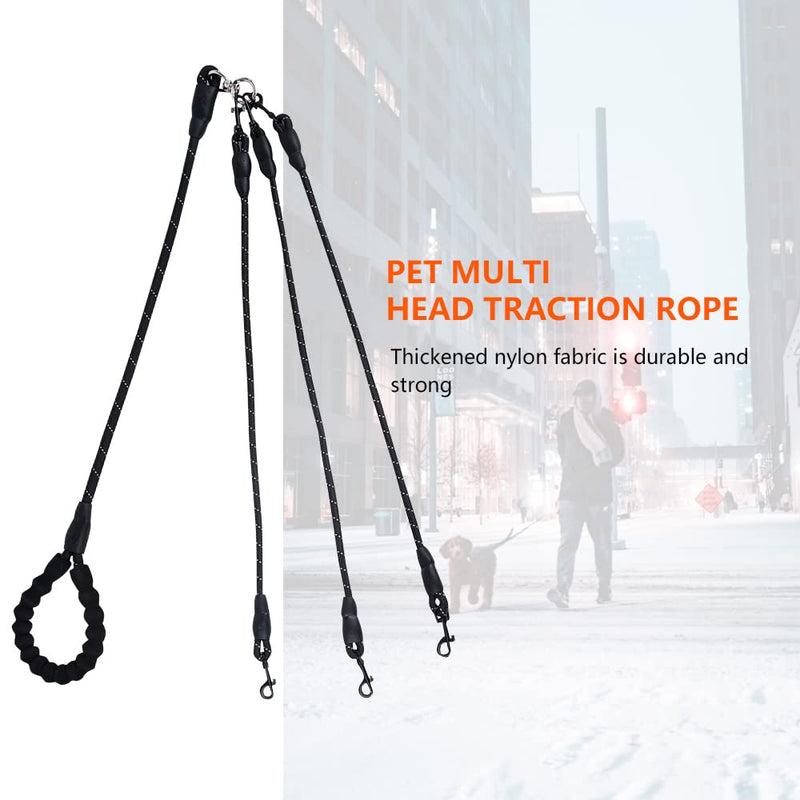 Dual Dog Leash,Comfortable Double Dog Leash with Reflective,360 Swivel No Tangle Dual/Three Dog Training Leash,for Large Medium Small Dogs Three Leashes Black - BeesActive Australia