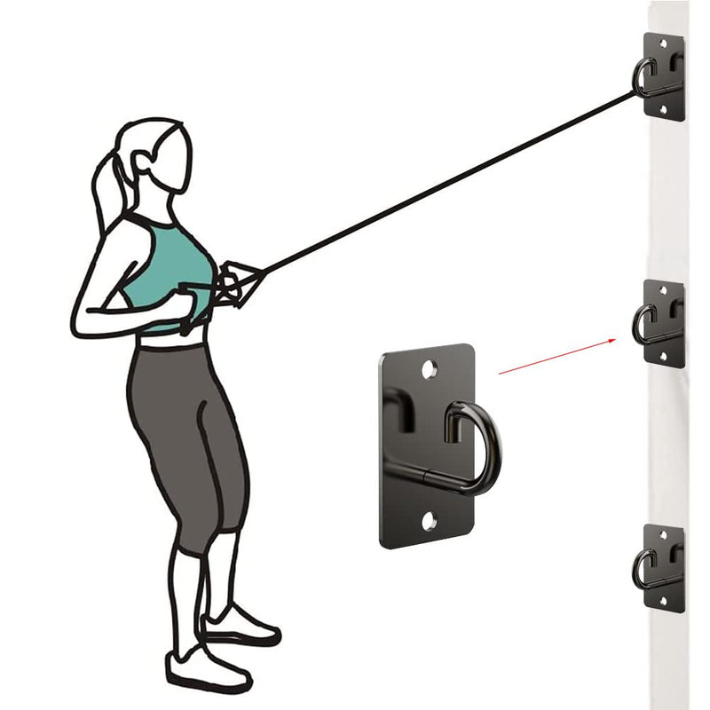 XXhailan 300 Lbs Heavy Duty Resistance Band Wall Anchor Black Workout Wall Mount Anchor for Home Gym Strength Training Physical Exercise 2 Packs, Length3.2''xWidth2.0''xThickness 2.8mm - BeesActive Australia