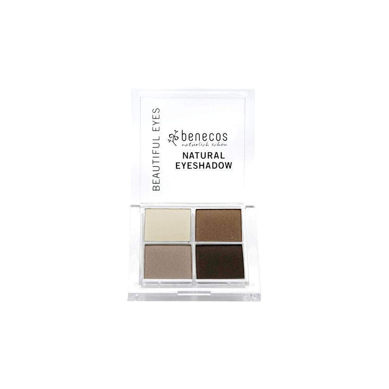 Benecos Natural Quattro Eyeshadow Palette, Matte and Shimmer, Creamy Light Beige to Brown, Long Lasting, Organic Vegan Eye Shadow Makeup (Coffee & Cream) - BeesActive Australia