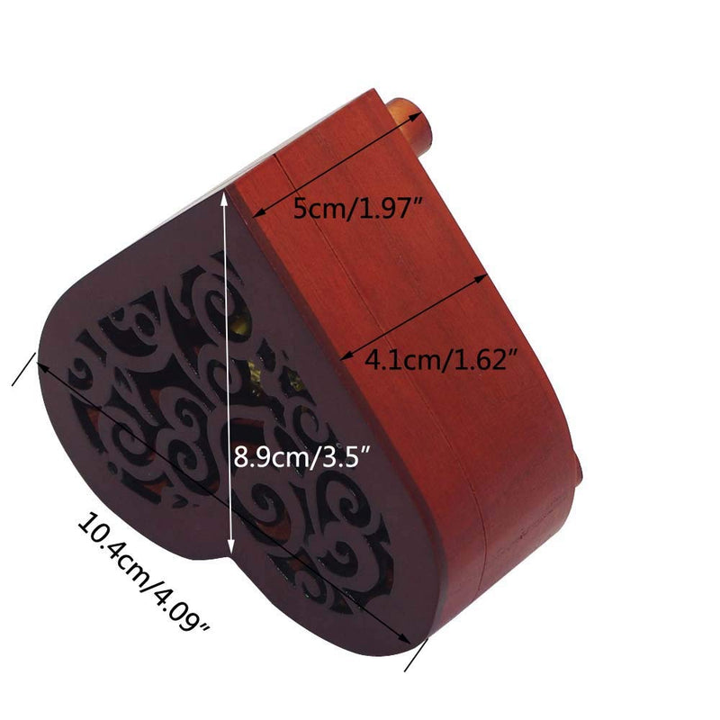 Pursuestar Heart Shaped Vintage Carved Wood Mechanism Windup Music Box for Mom Girls Valentine Anniversary Christmas Birthday Wedding Thanksgiving - Edelweiss - BeesActive Australia