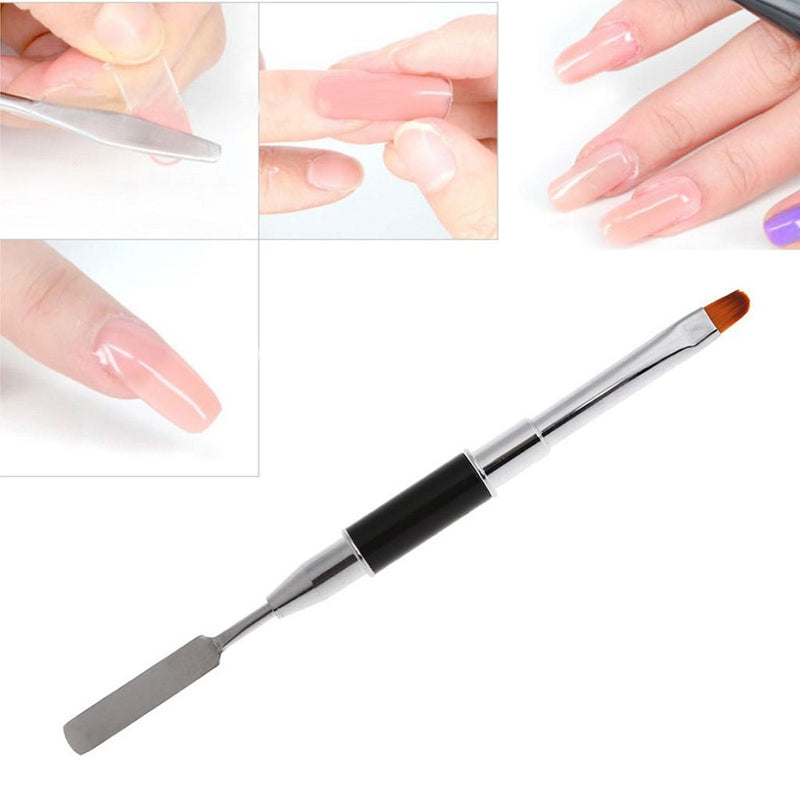 WOKOTO Dual End Round Tips Nail Brush And Slice Shape Spatula Nail Tool For Uv Poly Gel Acrylic Nails Extension Nail Art Tool Kit 5 - BeesActive Australia