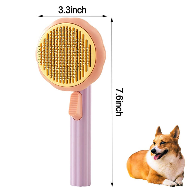 Pumpkin Pet Grooming Brush -- Dog Brush and Cat Hair Brush for Shedding Pet Cleaning Slicker Brush for Short and Long-Haired Gogs, Cats, Rabbits -- Easy to Removes Loose Undercoat, Tangled Hair Purple - BeesActive Australia