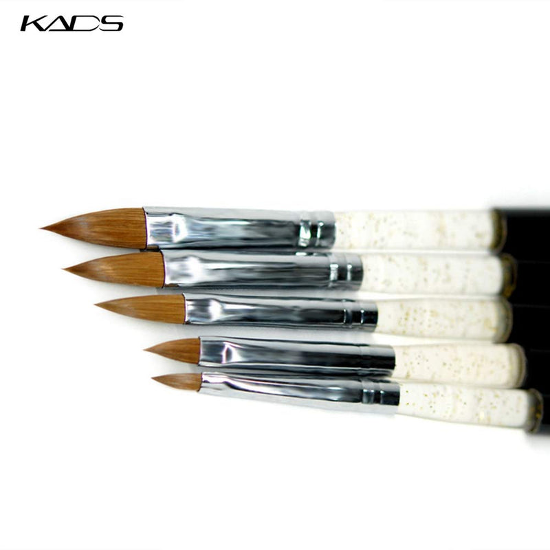 KADS Kolinsky Sable Acrylic Brush 5pcs/Set Size 2#/4#/6#/8#/10# Acrylic Brush Black Kolinsky Sable Acrylic Nail Brushes Set - BeesActive Australia