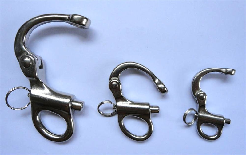 [AUSTRALIA] - 2" 50mm Fixed Bail Snap Shackle Silver for Sailboat New - 316 Stainless Steel ,generic 