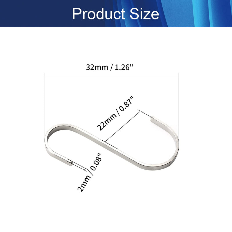 Juvielich Wall Mounted S Shaped Hook Hangers for Towel Bag Key Kitchen Utensils, Large Silver Colored without Fixed End, 20 Pcs - BeesActive Australia