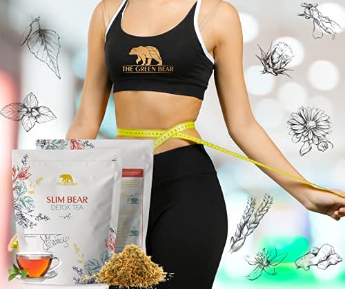 The Green Bear Detox Tea Natural Herbal Tea Detox Tea Ignites Metabolism, Fights Bloating and Exquisite Taste - 1 pkg 160g=50 - BeesActive Australia