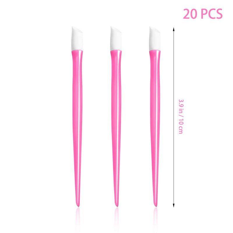 Lurrose 20Pcs Nail Cuticle Pusher Rubber Cleaning Stick Dead Skin Cleaner Exfoliating Scrub Nail Art Manicure Tool(Pink) - BeesActive Australia