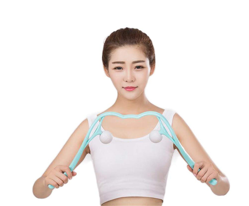 Neck Manual Massager, Portable Handheld Manual Neck Shoulder Massage Tool, Shiatsu Deep Tissue Pressure Trigger Point Neck Pain Relief Massage Roller Muscle Relaxation Massager for Home Office (Pink) Pink - BeesActive Australia