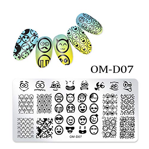 WOKOTO 5Pcs Nail Polish Stamping Plates Set Porpular Fashion Emoticons Ice Cream Image Design Templates Stencil For Nails Kit - BeesActive Australia