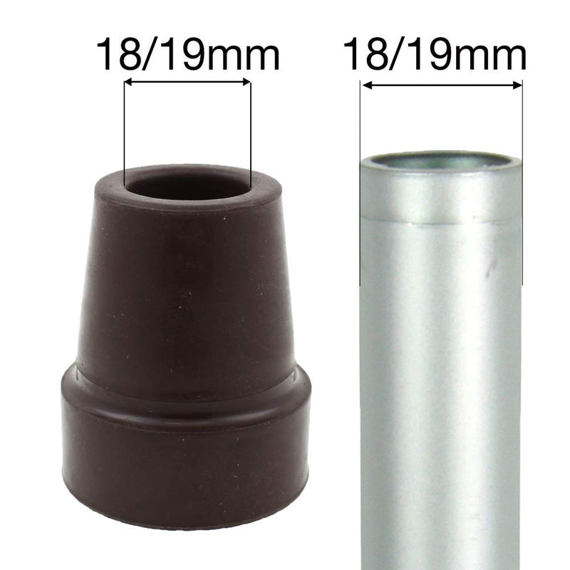 Qty: 4X Brown 19mm (3/4") Rubber Ferrules Tips for Walking Sticks & Canes - by Lifeswonderful - BeesActive Australia